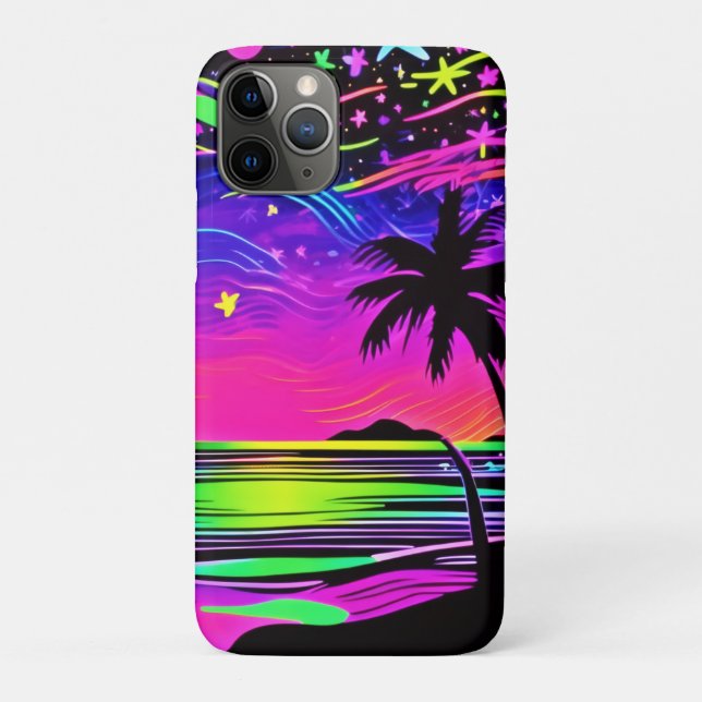 Coques Case-Mate iPhone Neon Night Beach (Dos)