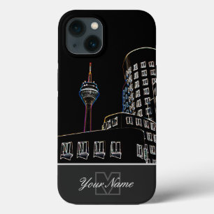 Case-Mate iPhone Case Neon-Pop-Art Düsseldorf Tour du Rhin avec Monogram