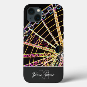 Case-Mate iPhone Case Neon-Pop-Art Ferris Roue avec Monogramme !