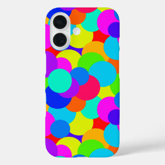 Coque Pour iPhone 16 Neon Rainbow Fun Bubles