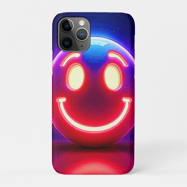 Coques Case-Mate iPhone Neon Smile : Joyeux Feu (Dos)
