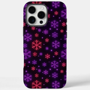 Coque iPhone 16 Pro Max Neon Snowflakes