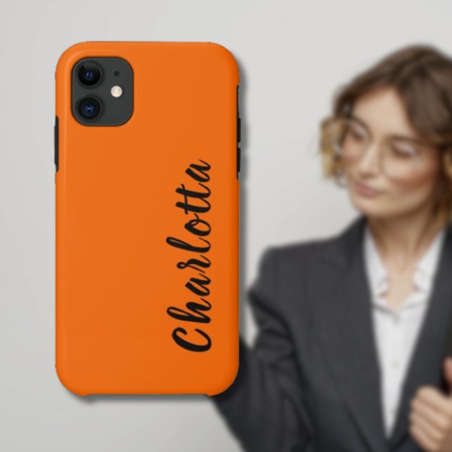 Coques Case-Mate iPhone Neon Sunset Orange Solide Couleur Personnaliser (Créateur téléchargé)