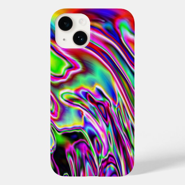 Coques Case-Mate iPhone Neon Swirls Art numérique Design (Verso)