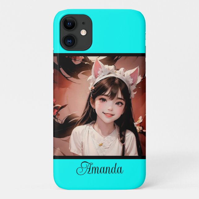 Coques Case-Mate iPhone Néon turquoise clair tonalité moderne tendance (Dos)