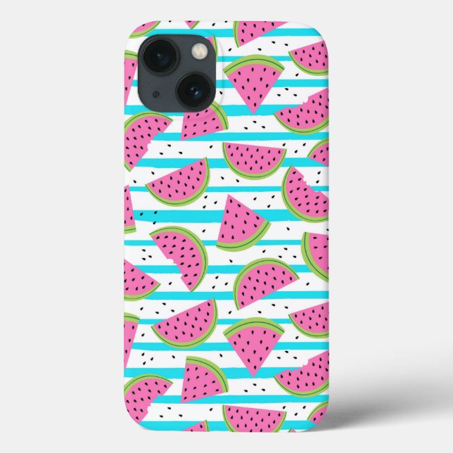 Coques Case-Mate iPhone Neon Watermelon on sur Stripes Motif (Verso)