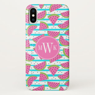 Coques Pour iPhone Neon Watermelon on sur Stripes Motif