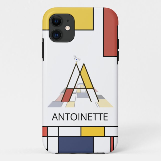 Coques Case-Mate iPhone Neoplasticisme exclusif Art Monogramme. Lettre A (Dos)
