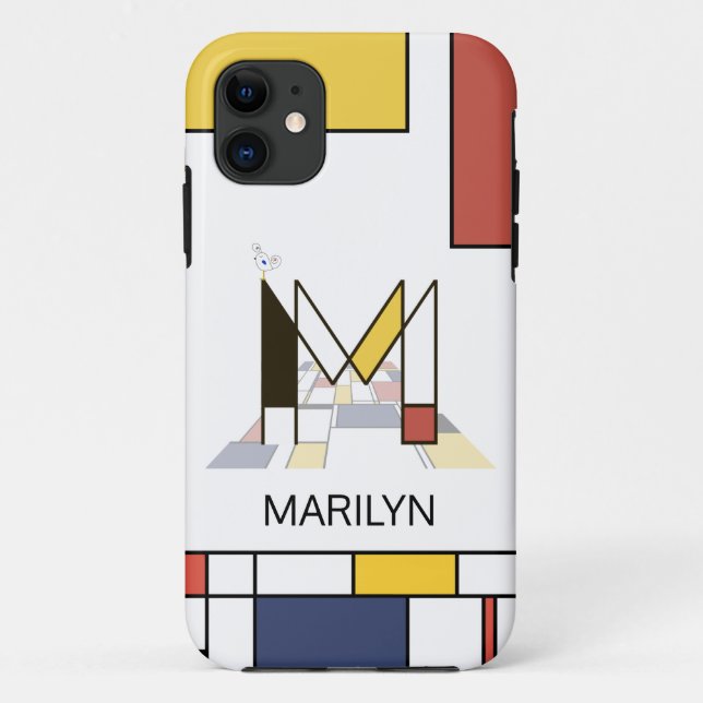 Coques Case-Mate iPhone Neoplasticisme exclusif Art Monogramme. Lettre M (Dos)