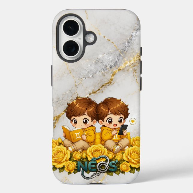 Coques Case-Mate iPhone Neos Kawaii Zodiaque Gémeaux (Verso)