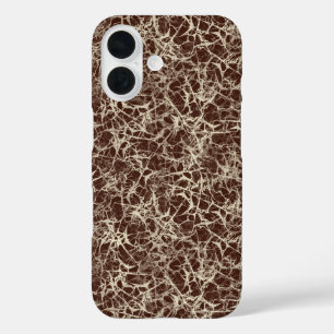 Coque Pour iPhone 16 Neurones en réseau sur fond rouge vin - motif tran