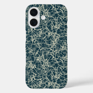 Coque Pour iPhone 16 Neurones en réseau sur fond sarcelle - motif trans