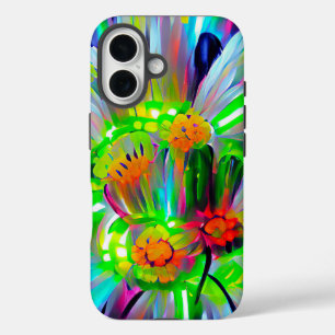 Coque Pour iPhone 16 Nez des marguerites Abstraites aux couleurs vives