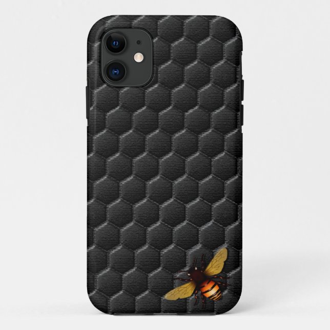 Coques Case-Mate iPhone Nid d'abeilles noir (Dos)