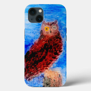 iPhone 13 Case Night Owl Bird Art
