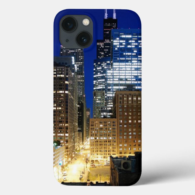 Coques Case-Mate iPhone Night view of cityscape of Chicago (Verso)