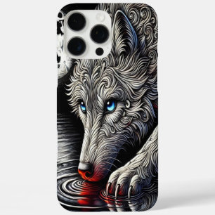 Coque iPhone 16 Pro Max Night's Majesty : Loup blanc