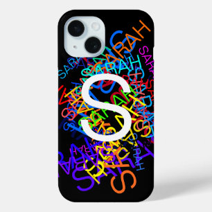 Coque Case-Mate iPhone N'importe quel nom et monogramme Couleurs vives et