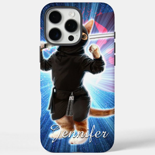 Coques Case-Mate iPhone Ninja Chat dans l'espace. (Verso)