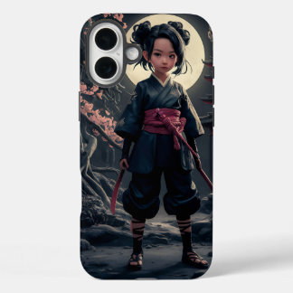 Coque Pour iPhone 16 Plus Ninja Girl Art - Dynamic et Fierce Warrier