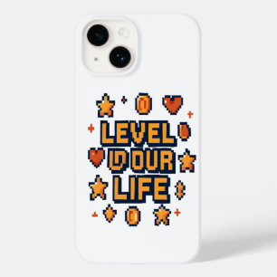 Coque Case-Mate iPhone "Niveau vers le haut de votre vie" - Pixel Art Mot