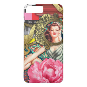Coque iPhone 8 Plus/7 Plus No Signal - Collage numérique Cheeky Lady