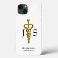 Noble Médicale Classy Elegant Or Argent Asclepius