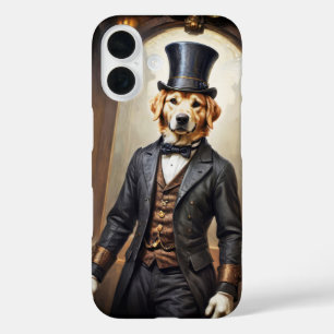 Coque Pour iPhone 16 Noble Retriever doré en robe victorienne 