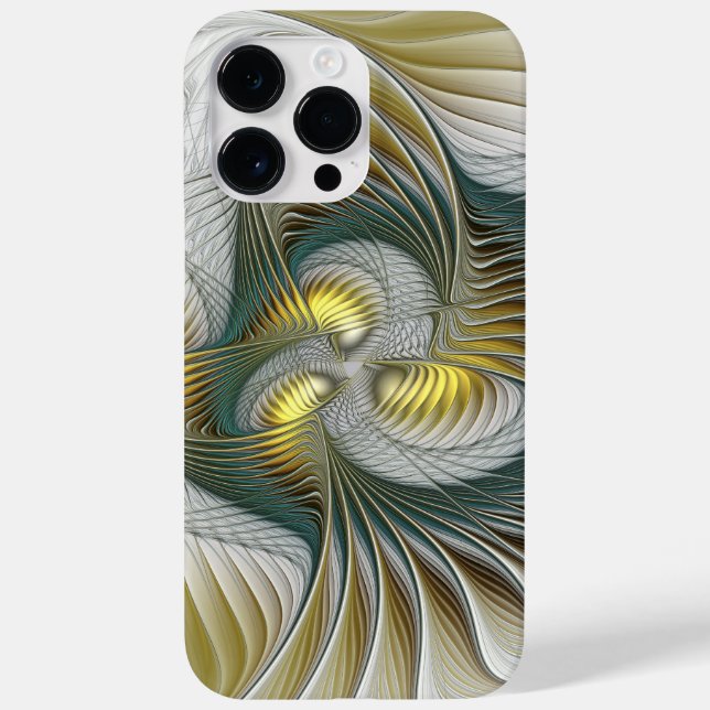Coques Case-Mate iPhone Nobly Golden Turquoise Imaginaire Fractal Art (Verso)