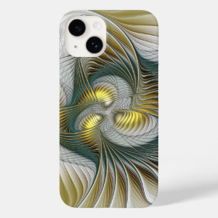 Coque Case-Mate iPhone Nobly Golden Turquoise Imaginaire Fractal Art