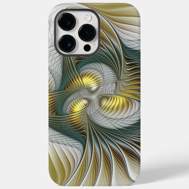 Coques Case-Mate iPhone Nobly Golden Turquoise Imaginaire Fractal Art (Verso)