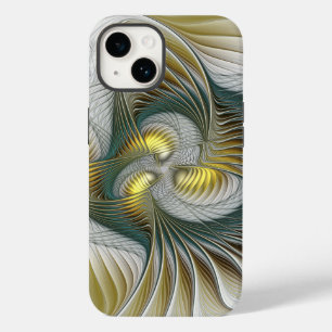 Coque Case-Mate iPhone Nobly Golden Turquoise Imaginaire Fractal Art