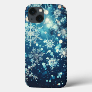 Case-Mate iPhone Case Noël aux flocons de neige bleus
