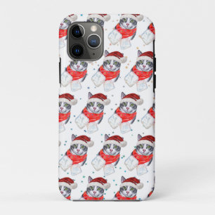 Case-Mate iPhone Case Noël avec un chat tigré gris et blanc drôle