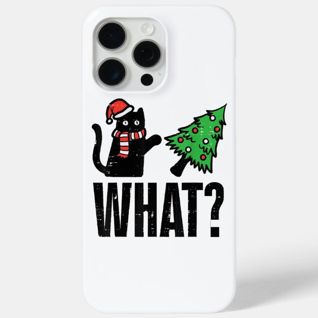 Coques Case-Mate iPhone Noël Chat Tipping Xmas Tree Drôle (Verso)