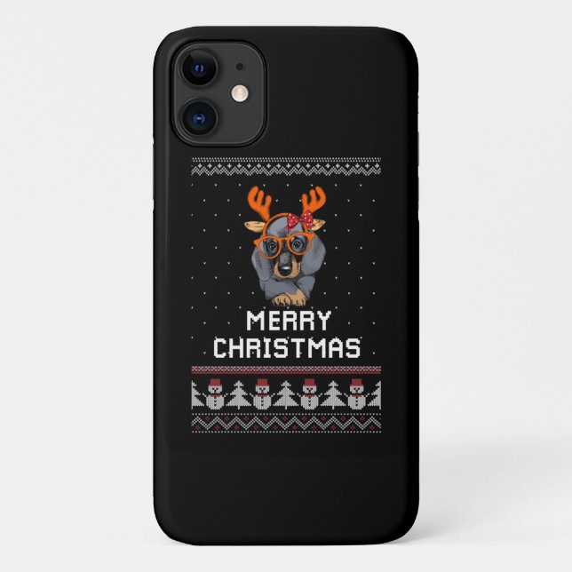 Coques Case-Mate iPhone Noël Dachshund (Dos)