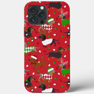 Case-Mate iPhone Case Noël Dachshund Tous les manteaux