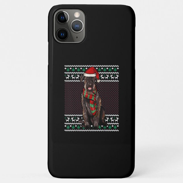 Coques Case-Mate iPhone Noël Géant Schnauzer Chien Santa Hat Noël laid (Dos)