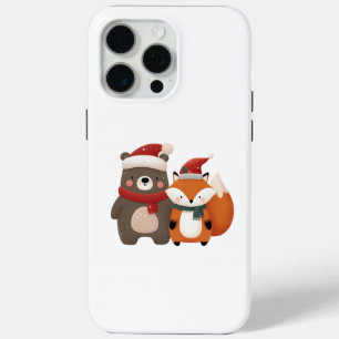 Coque Case-Mate iPhone Noël/hiver Mignonne Ours et renard