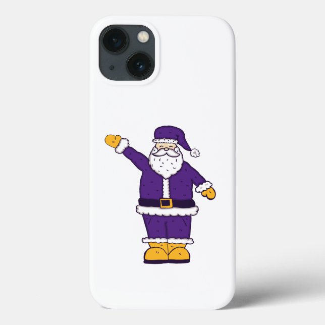 Coques Case-Mate iPhone noël jaune pourpre santa claus (Verso)