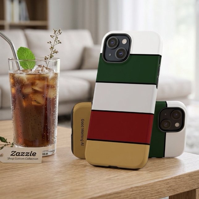 Coques Case-Mate iPhone Noël Or Vert Rouge Argent Et Rayures Blanches  (Créateur téléchargé)