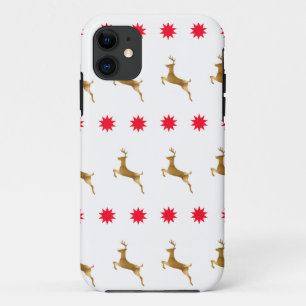 Coque Case-Mate Pour iPhone Noël Reindeer Stars or rouge