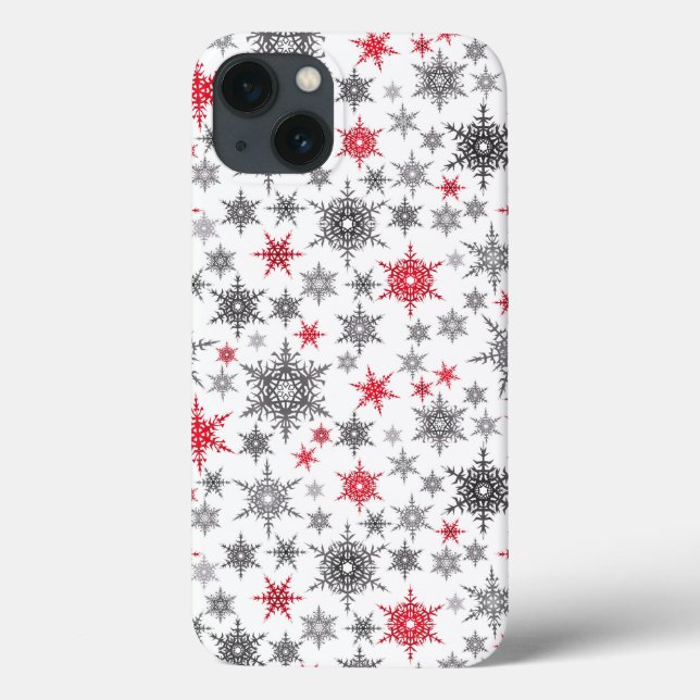 Coques Case-Mate iPhone Noël, rouge, blanc, flocons de neige, hiver, Nouve (Verso)