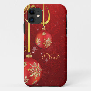 Coque Case-Mate Pour iPhone Noël rouge de damassé