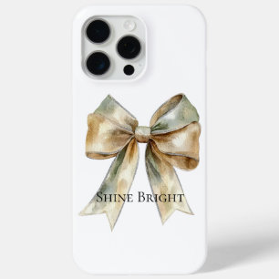 Coque Case-Mate iPhone Noel Rustique Blanc Vert Or Bow Personnalisé
