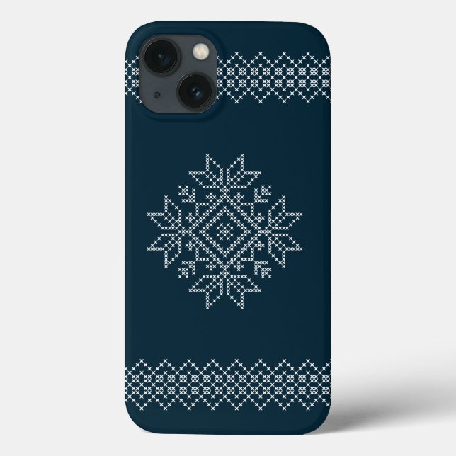 Coques Case-Mate iPhone Noël saison bleue flocon de neige (Verso)
