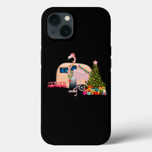 Coques Case-Mate iPhone noël santa claus flamingo - Père Noël rose (Verso)