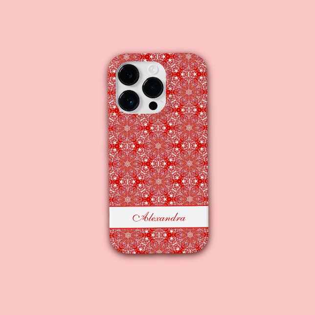 Coques Case-Mate iPhone Noël Snowflake Star Motif personnalisé rouge (Créateur téléchargé)