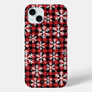 Coque Case-Mate iPhone Noël Snowflakes Buffalo Plaid Motif