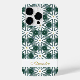 Coque Case-Mate iPhone Noël Snowflakes Motif personnalisé vert